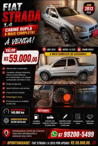 Fiat Strada Working 1.4 MPI Fire Flex 8V CD 2013