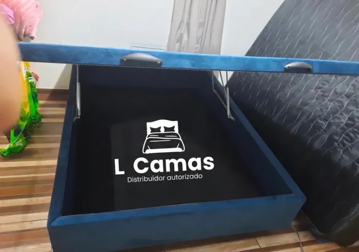 Baú Casal Azul Suede
