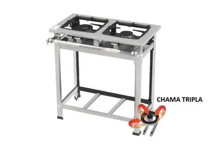 Fogão 2 Bocas Baixa Pressão Master INOX 430 30x30 1QD/1QS- Itajobi