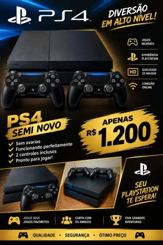 PlayStation 4 com 2 controles