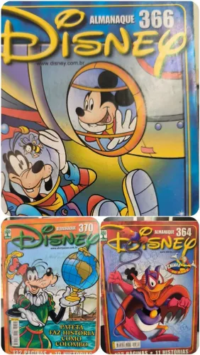 Combo com três revistas Almanaque Disney Editora Abril #364. #366. #370