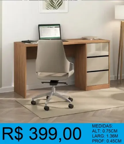 Mesa de escritório - compre hoje e receba em até 72 horas