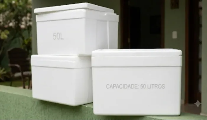 Caixa térmica de isopor