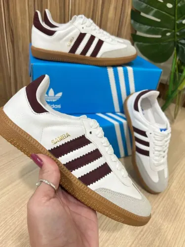 Tênis Adidas Samba Feminino Branco/Marsala 34 ao 39