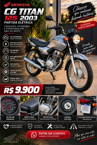 CG Titan ES 125 2003 Partida elétrica -Bem conservada e revisoes feitas