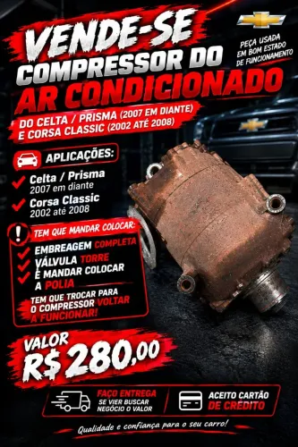 ALTERNADOR DO AR CONDICIONADO CELTA/PRISMA CORSA CLASSIC