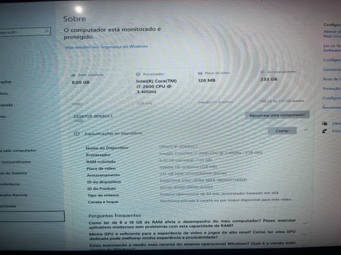 Cpu i7 completo - pra sair rápido cuida