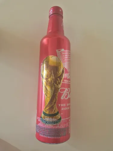 Garrafa de cerveja Budweiser colecionávei comemorativa da copa de 2018 em lata de alumínio