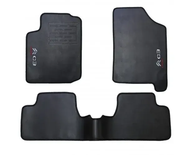 Tapete Citroen C3 2023 - Borracha - Preto 3 Peças - W0862