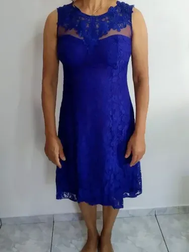 Vestido de festa midi azul