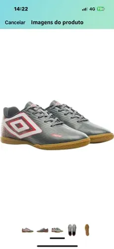 Chuteira Umbro Tam 40 Frame Futsal Cinza! Novo!