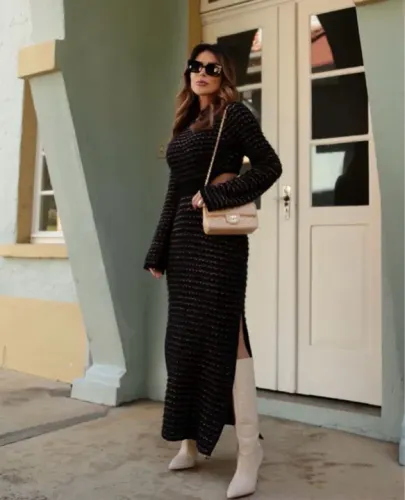 Vestido feminino tricô 