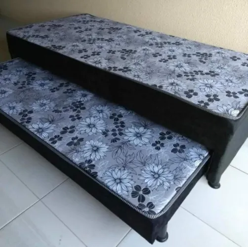 Cama Box de solteiro com auxiliar