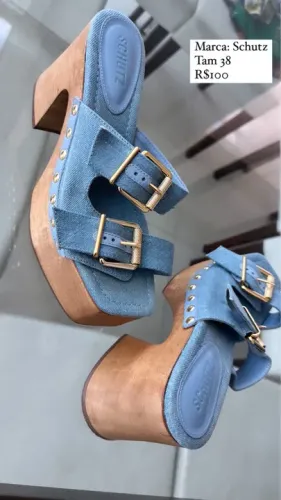 Sandália Schutz Jeans Azul Tam 38