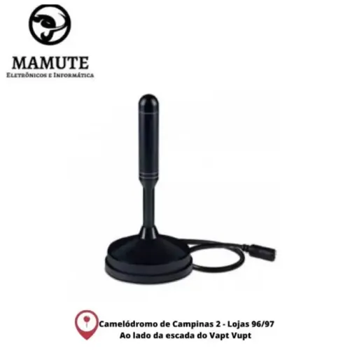 Antena Tv Digital Hdtv Uhf Vhf Fm Interna Externa 4Dbi Base Magnética