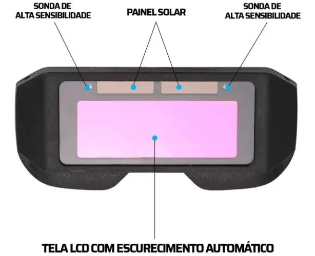 Óculos de Solda Profissional com Escurecimento Automático Din 4 a Din 11