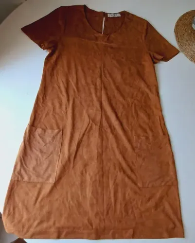 Vestido Suede Marrom P 38/40