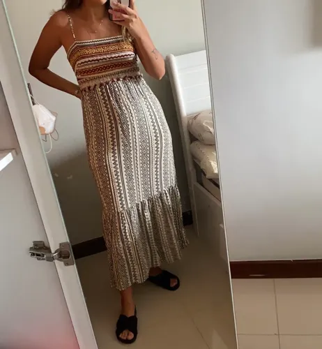 Vestido longo estampa tribal dress to