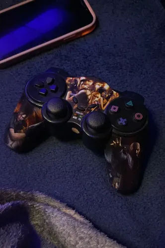 Ps2 com controle sem fio personalizado 
