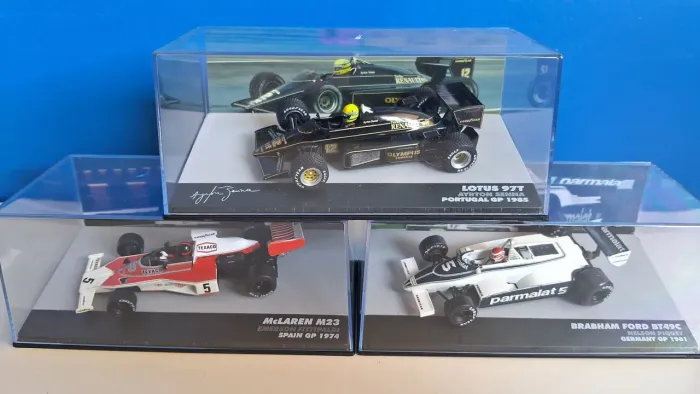 Miniaturas de Fórmula 1, Senna, Piquet, Fittipaldi.