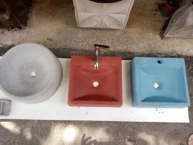 PIA CUBA DE CONCRETO PARA LAVABO