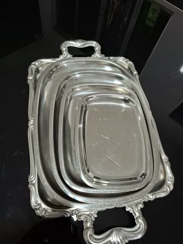 Conjunto de Bandejas Baixelas Meridional Aço Inox 18/8 Antigas