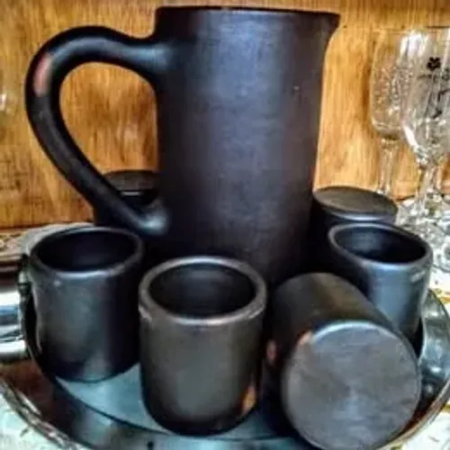 Jarra e Copos Cerâmica Grês Chile Jogo Conjunto NOVOS!