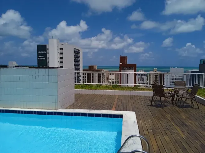 Aluguel de Apto Totalmente Mobiliado com 1 qto em Cabo Branco Cobertura com linda vista pa