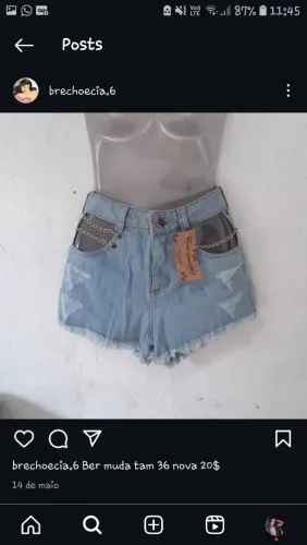 Shorts Jeans Feminino com Detalhes