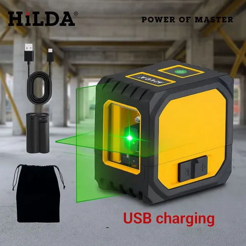 Nível Laser Profissional - Hilda 2 linhas (recarregável)