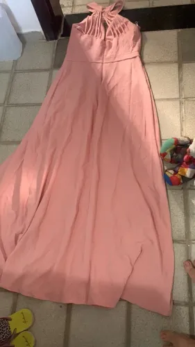 Vestido longo rosa para festa