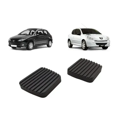 Kit Borrachas de Pedal Pedaleira Sola do Peugeot 206 e 207 - Freio e Embreagem