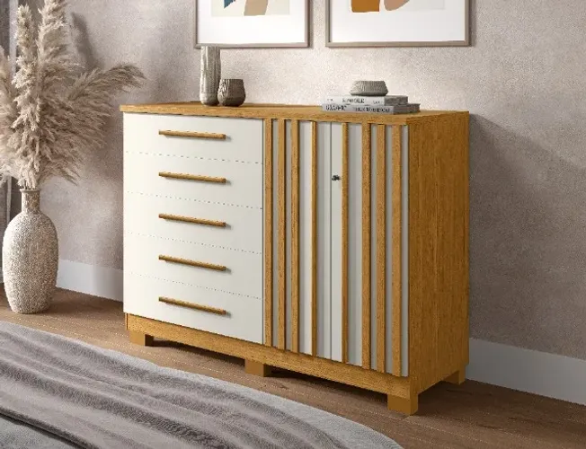 Comoda Bella ACP 5 Gavetas com Sapateira, 100% MDF