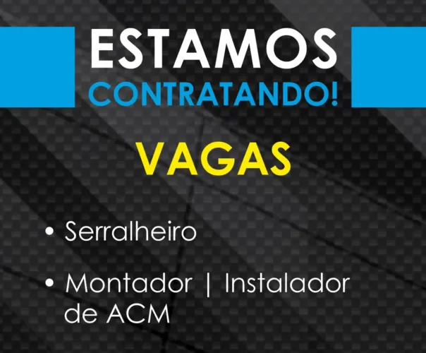 Vaga para Instalador ACM | Serralheiro