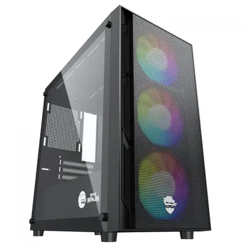 Gabinete  Ninja Kennen, Mid Tower, Vidro Temperado,  Com 3 Fans RGB, Novo, Lacrado