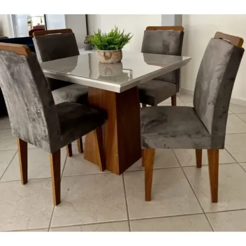 Mesa De Jantar Com 4 Cadeiras