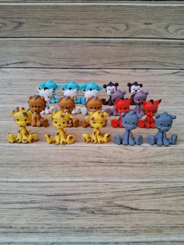 Kit de 10 miniaturas de  biscuit safari