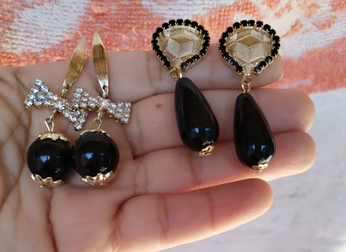  Pares de Brincos, Semi Joias Banhadas a Ouro 18k.