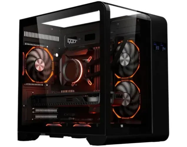 Gabinete Gamer K-Mex Cyberpunk, Mid Tower, mATX, Frente/Lateral e Teto em Vidro Temperado