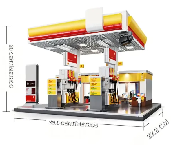 BLOCOS DE MONTAR POSTO DE COMBUSTÍVEL SHELL C66026W MARCA CADA 1309 PEÇAS MAIS ILUMINAÇÃO 