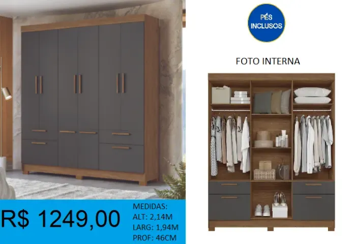 Roupeiro casal - compre hoje e receba em até 72 horas 