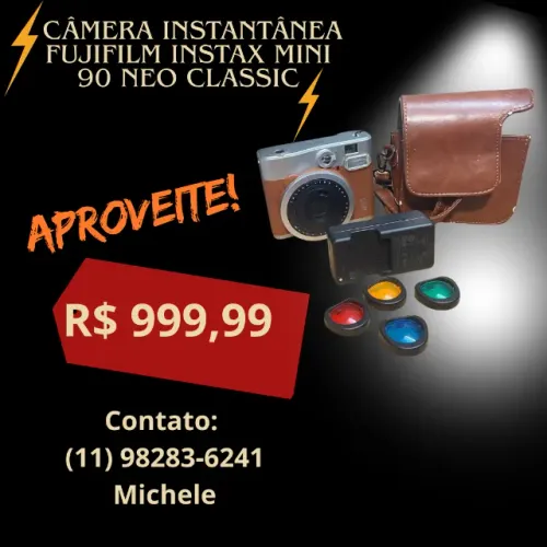Instax Mini 90 Retrô - Câmera Fujifilm Instantânea | Ótimo estado!