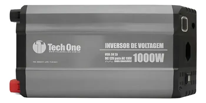 Inversor de Tensão Tech One 1000W - 12V/110V