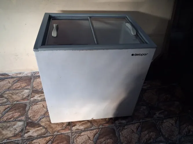 Freezer tampa de vidro da gelopar