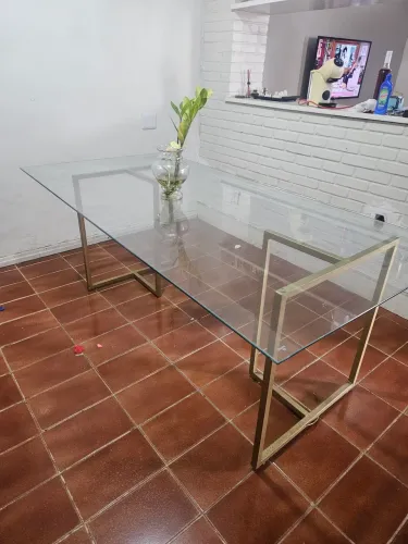Mesa de vidro ( 6 cadeiras )