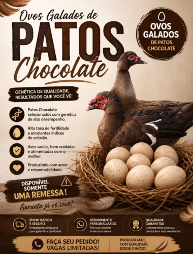 Venda de ovos galados de pato chocolate ?