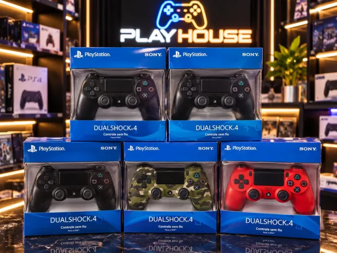 Controle PS4 Sony originais na caixa semi novo impecáveis