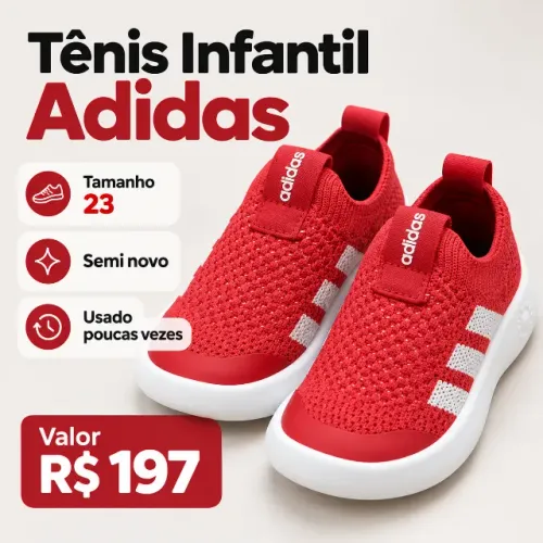 Tênis adidas Bubblecomfy Kids Vermelho Tam. 23 Seminovo