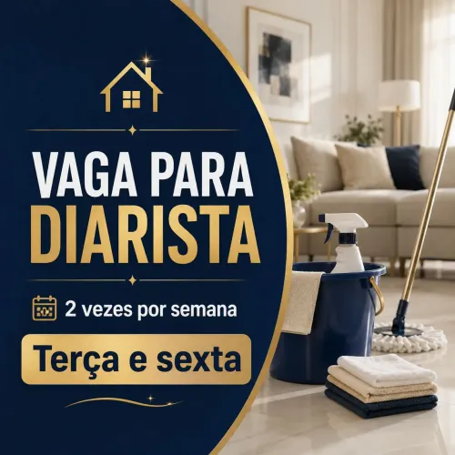 Vaga para Diarista, 2 vezes por semana