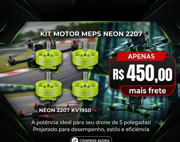 Kit 4 Motores Meps Neon 1950kv.